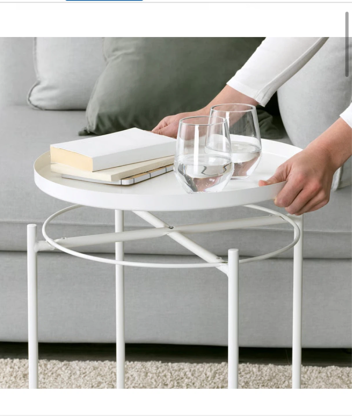 IKEA White Round Side Table - photo 3