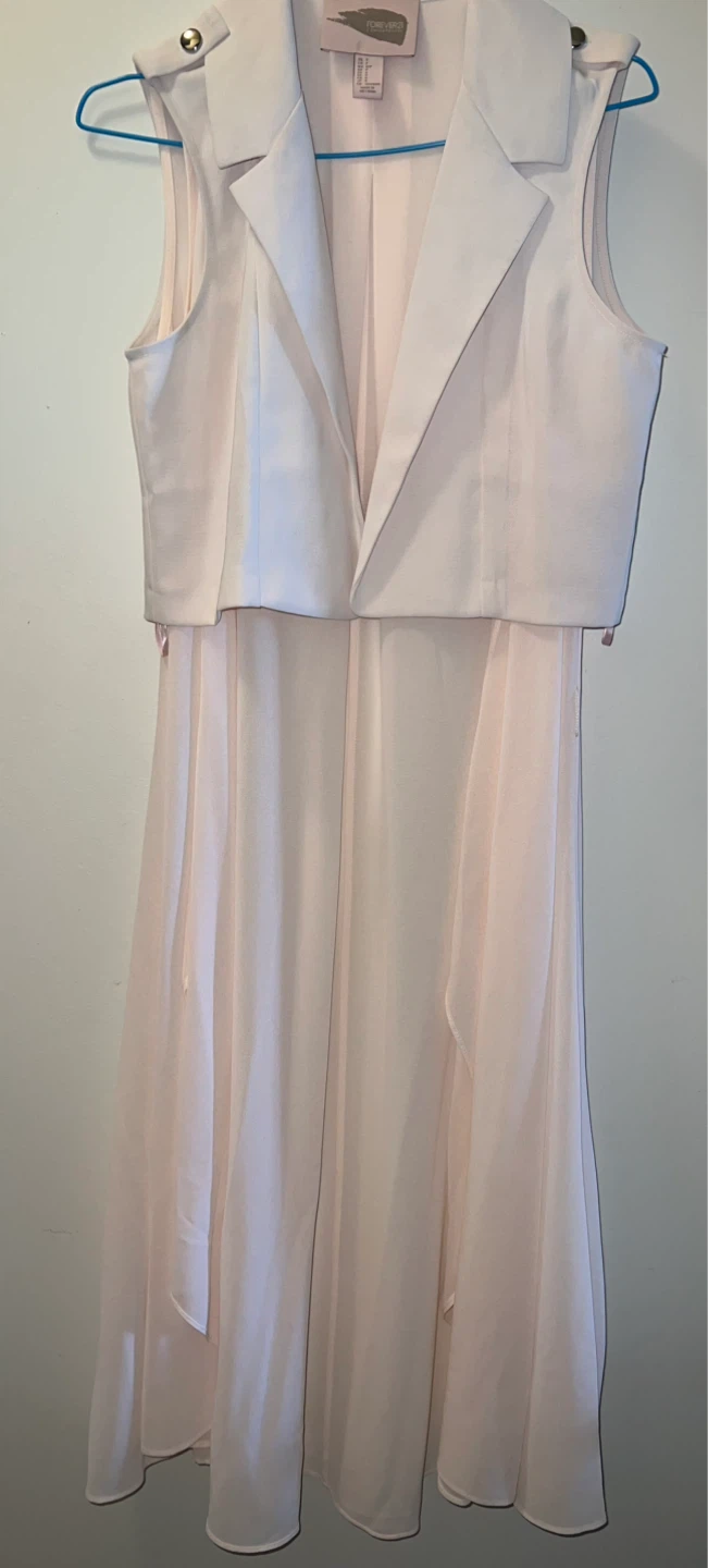Forever 21 Pink Sleeveless Dress with Vest