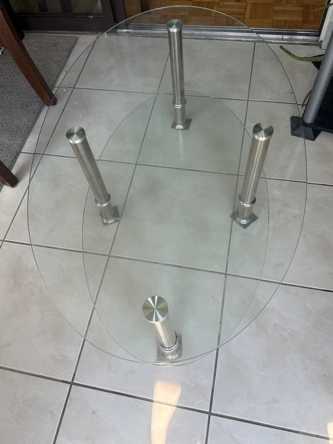 Oval Glass Coffee Table