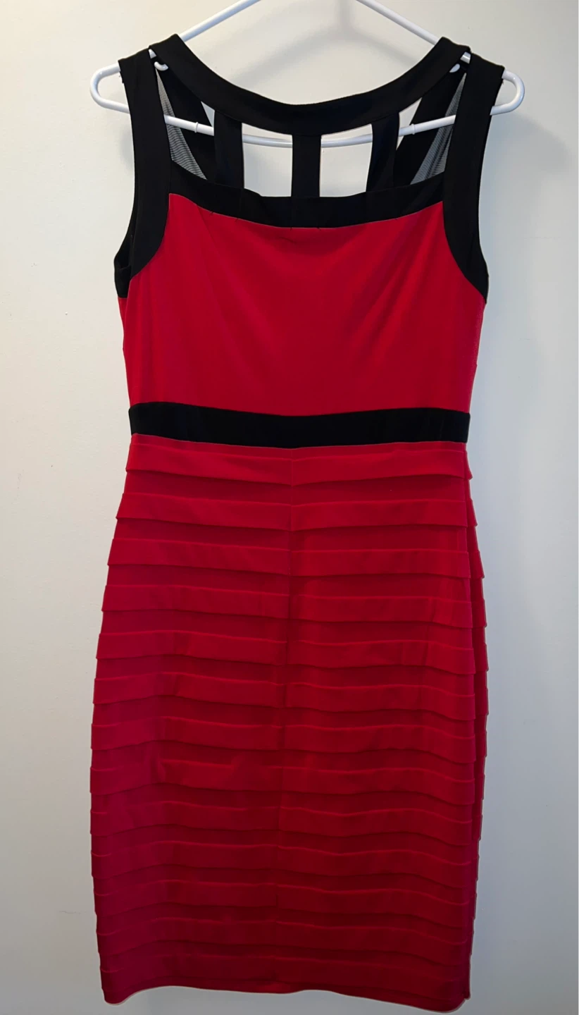 AA Studio AA Red and Black Sheath Dress Size 10 - photo 2
