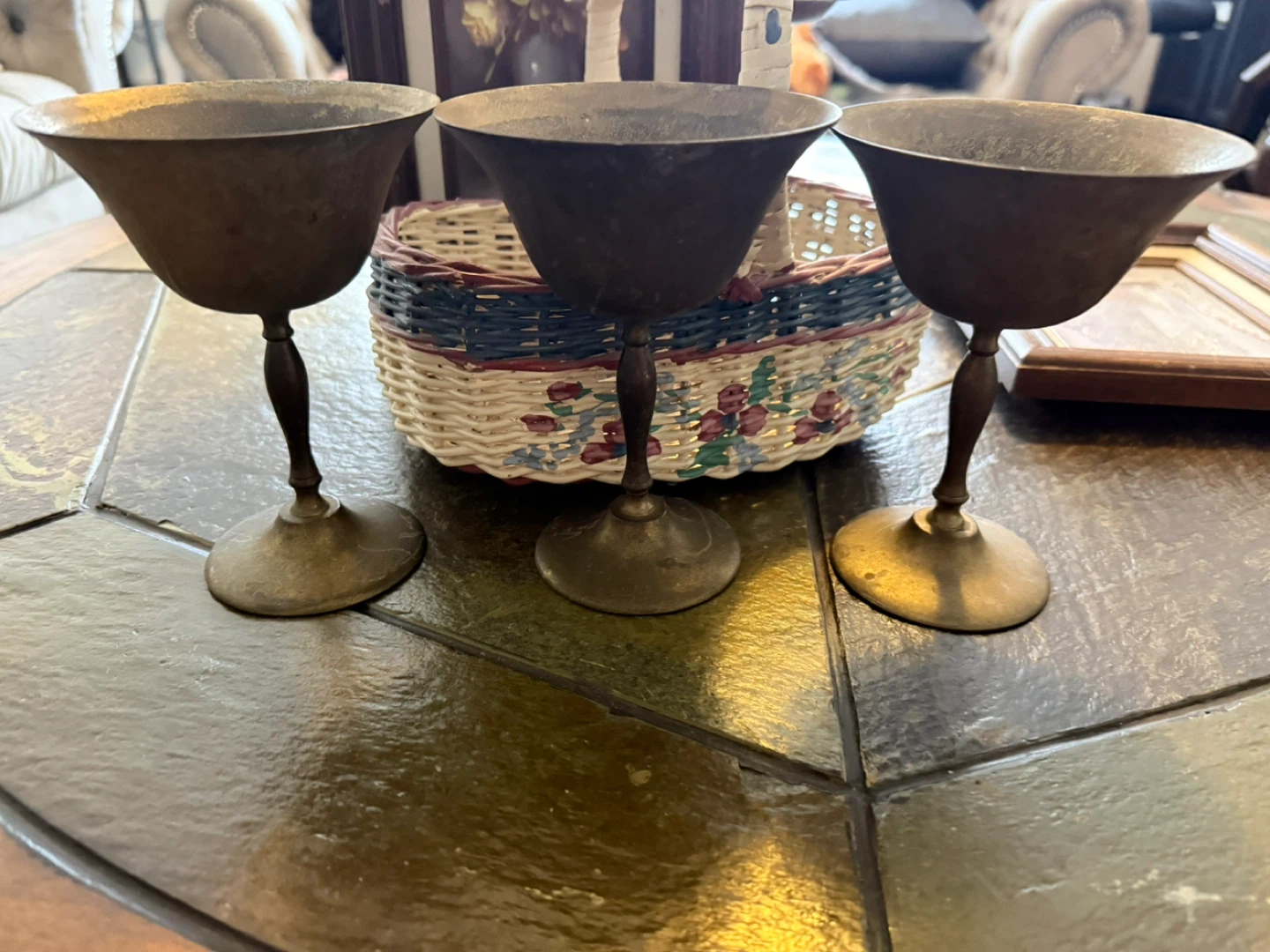 Vintage Brass Vine Goblets/Shot Glasses - photo 2