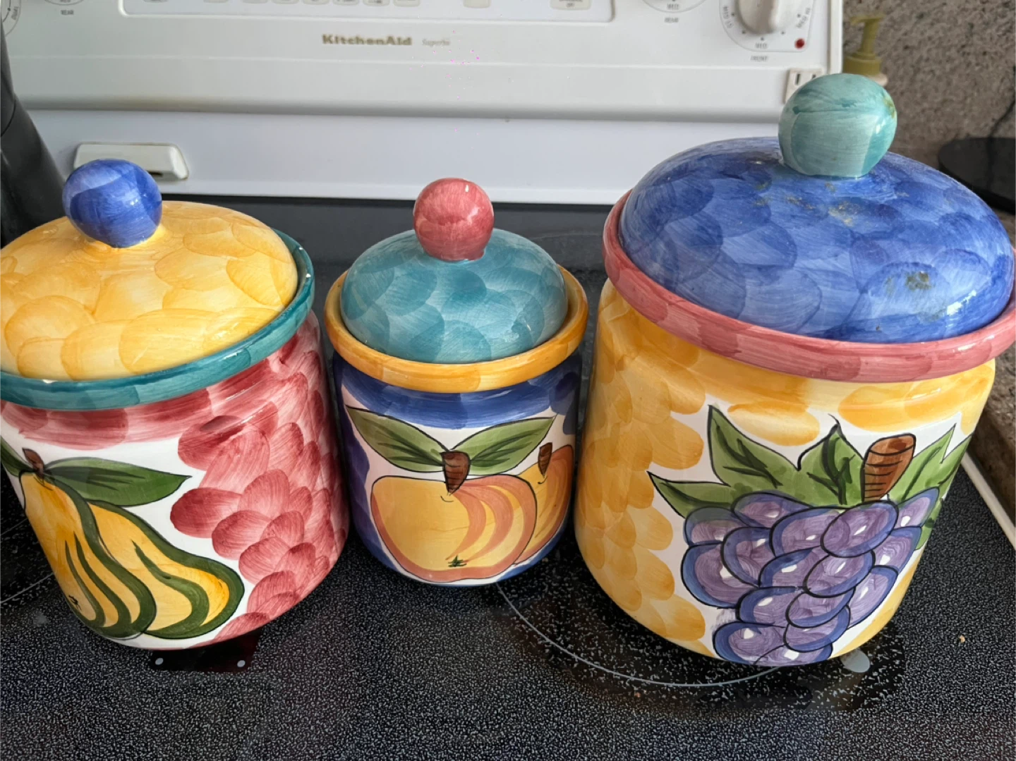 Ceramic Canister Set with Fruit Design