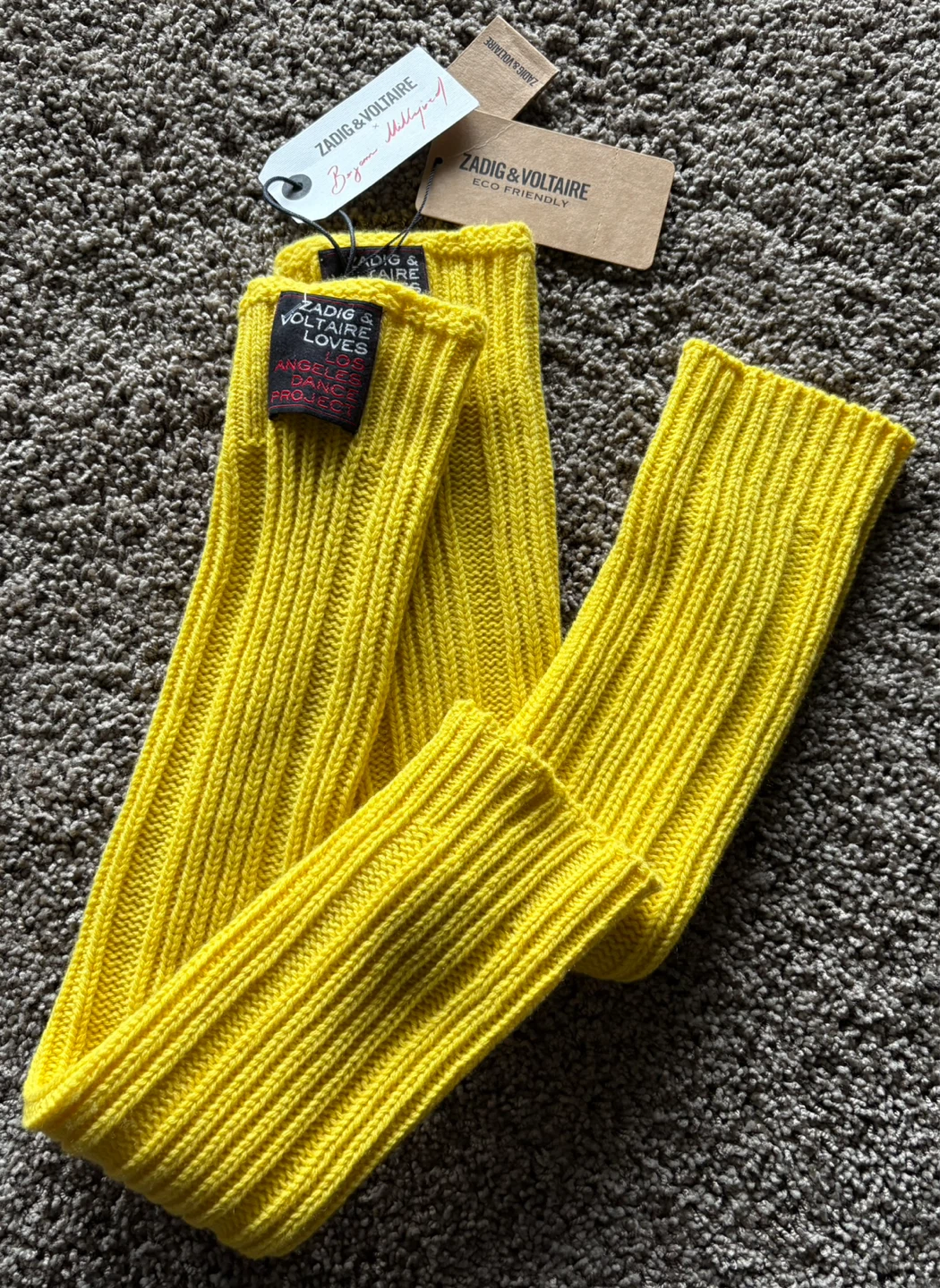 Zadig & Voltaire Yellow Leg Warmers Brand New With Tags