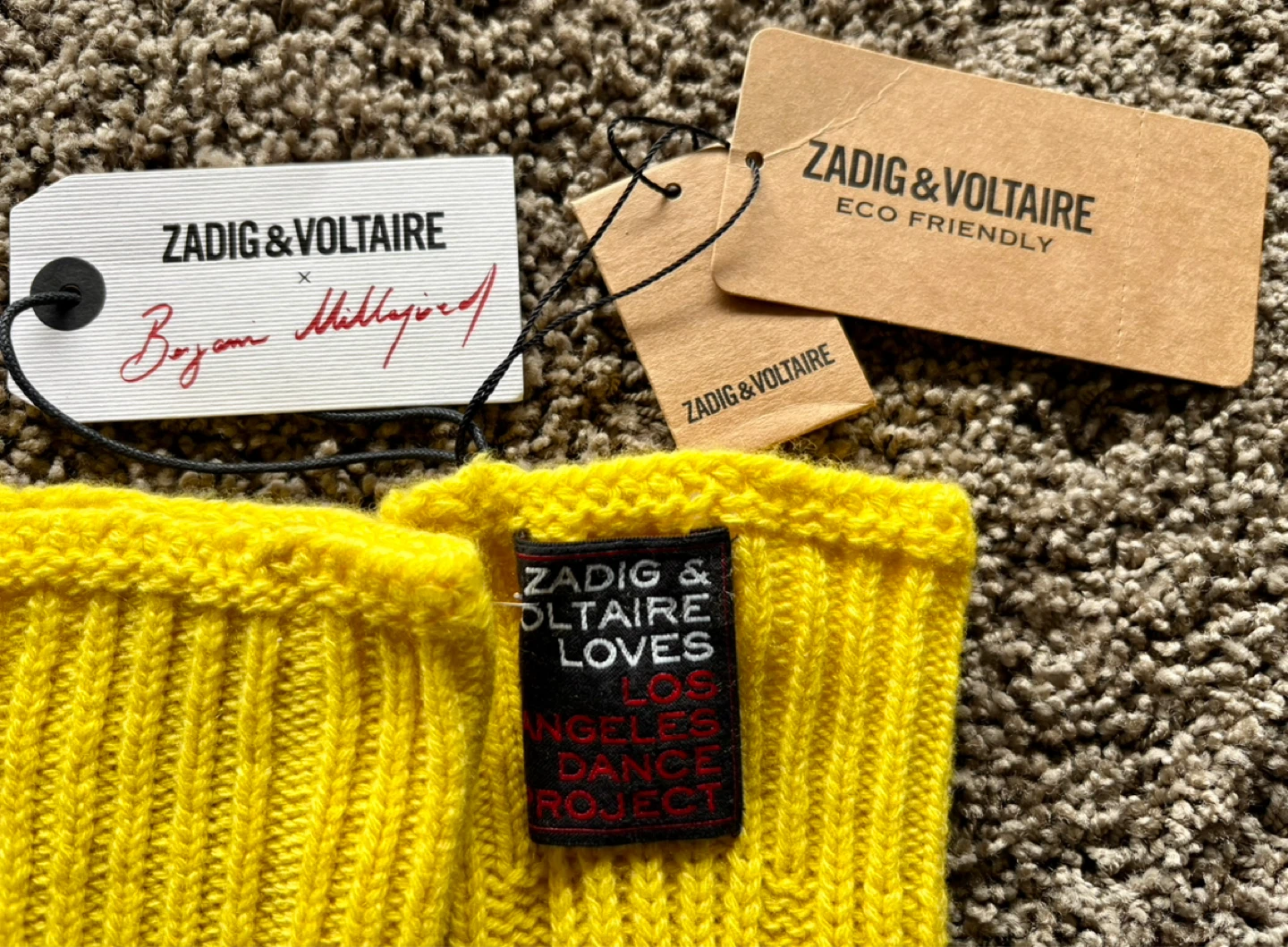 Zadig & Voltaire Yellow Leg Warmers Brand New With Tags - photo 3