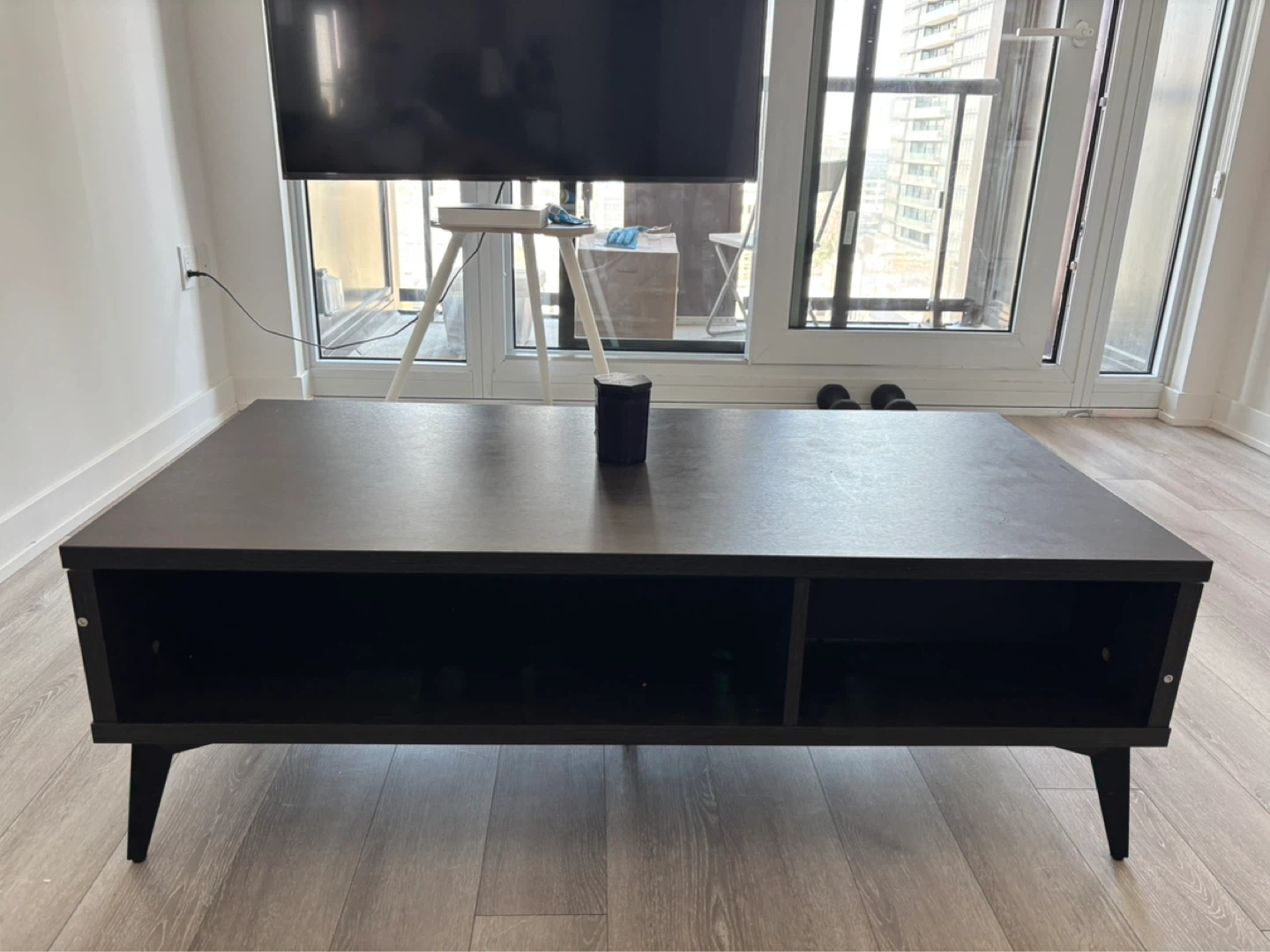 Dark Wood Coffee Table with Storage - photo 3