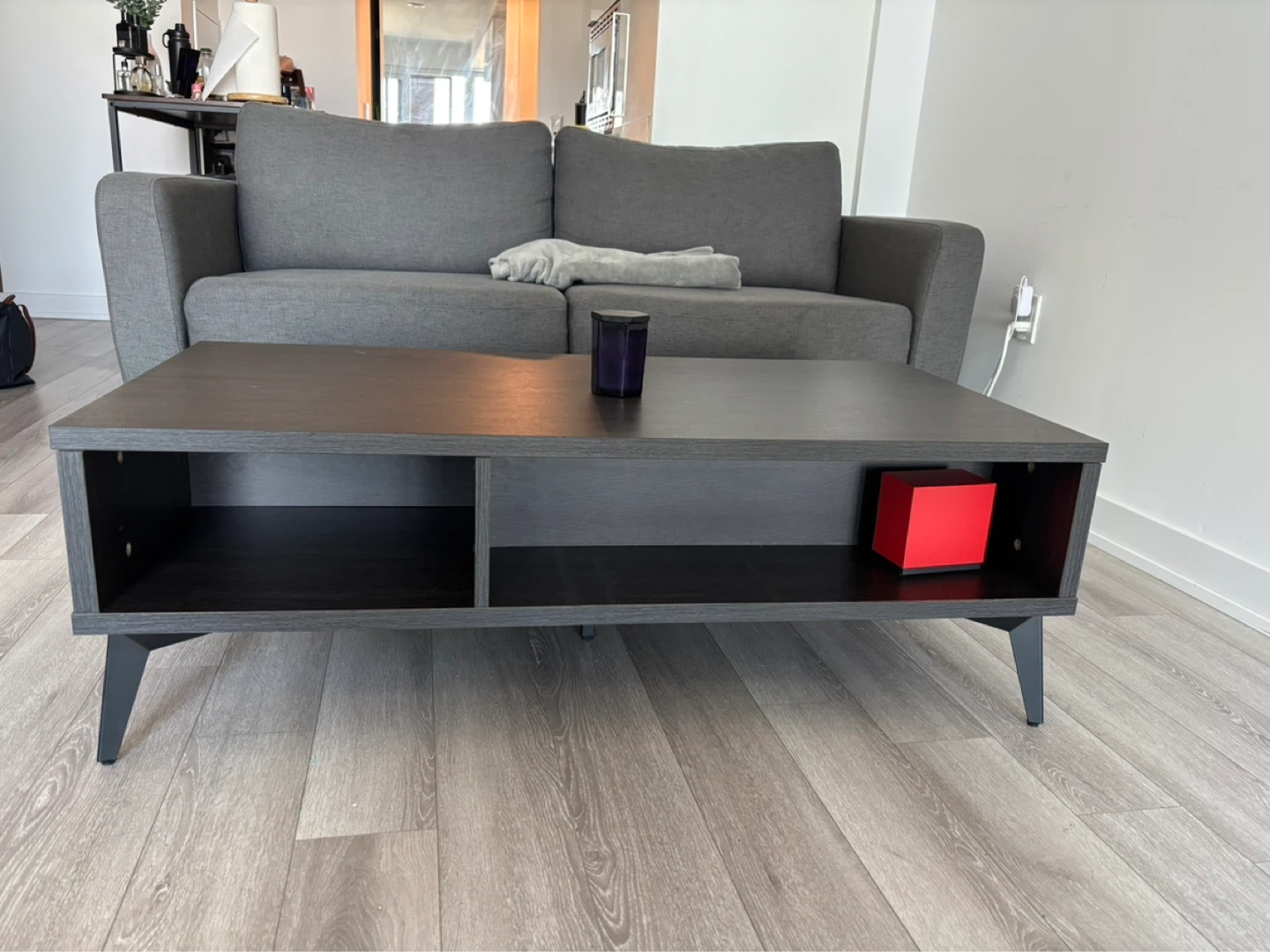 Dark Wood Coffee Table with Storage - photo 2