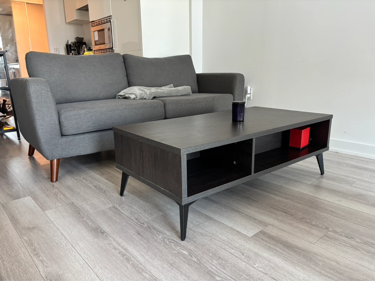 Dark Wood Coffee Table with Storage