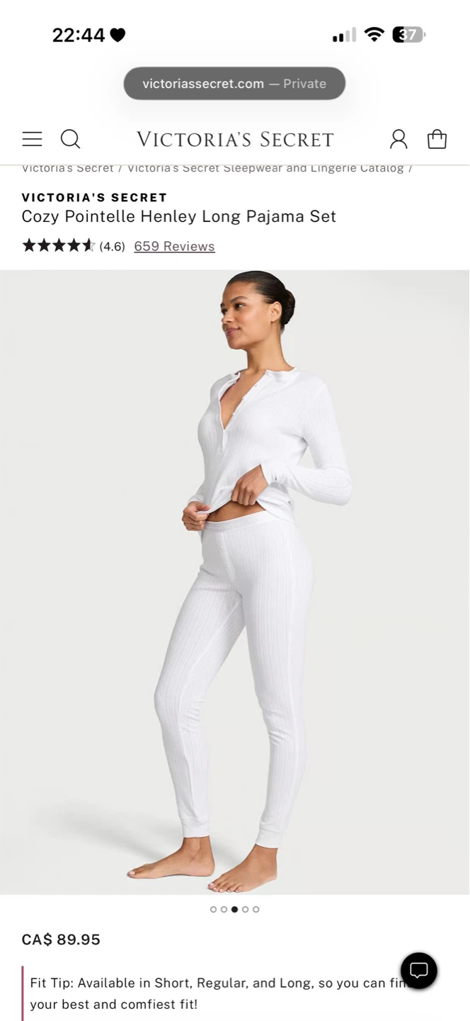Victoria's Secret Cozy Pointelle Henley Long Pajama Set - photo 5