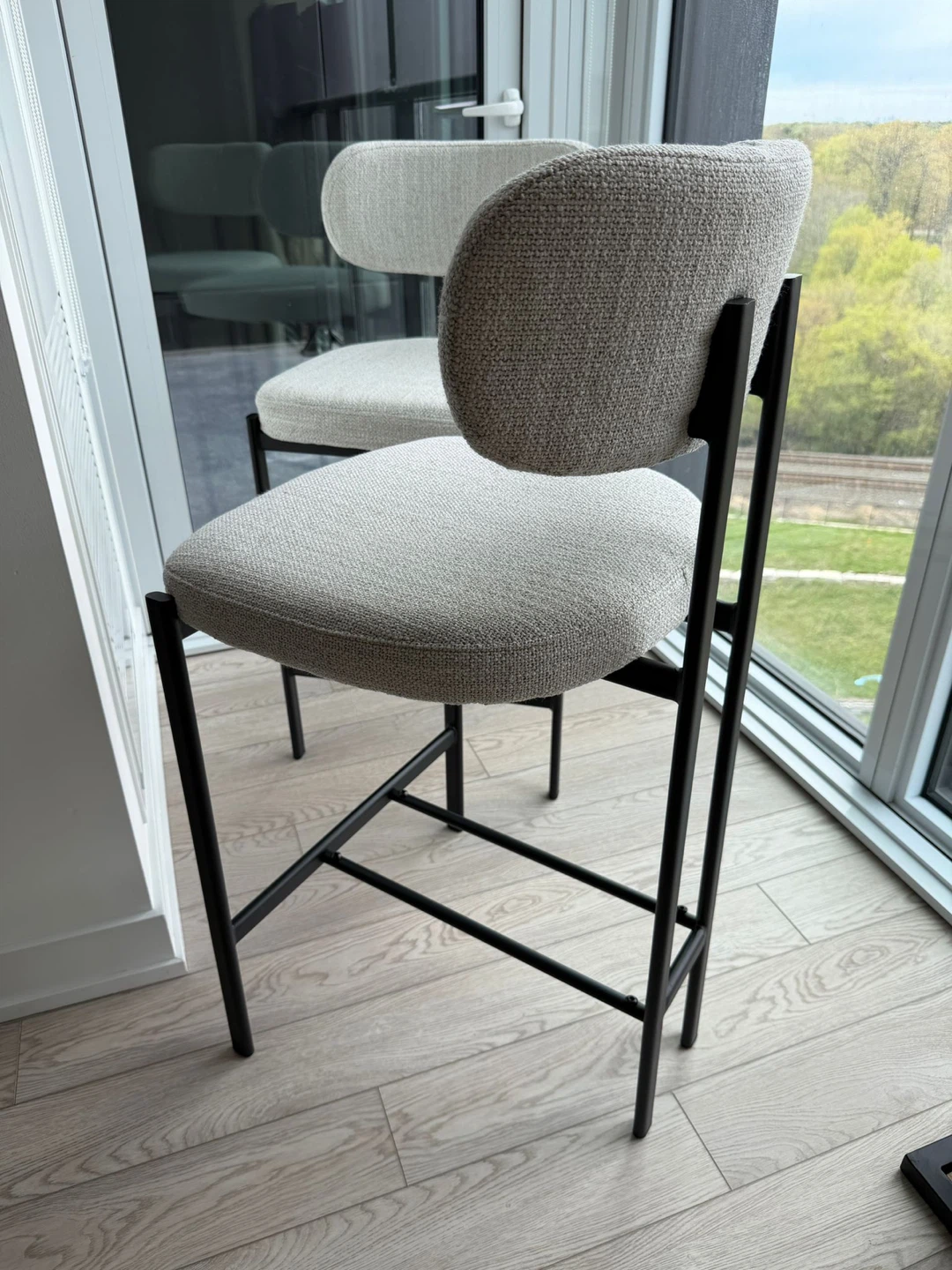 Set of 2 modern with black metal frame - photo 4