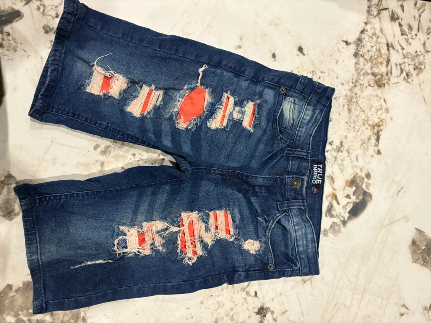 True Indigo Distressed Jeans Size 12