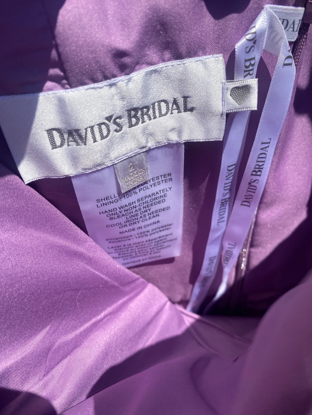 David's Bridal Strapless Purple Chiffon Dress Size 2 - photo 4