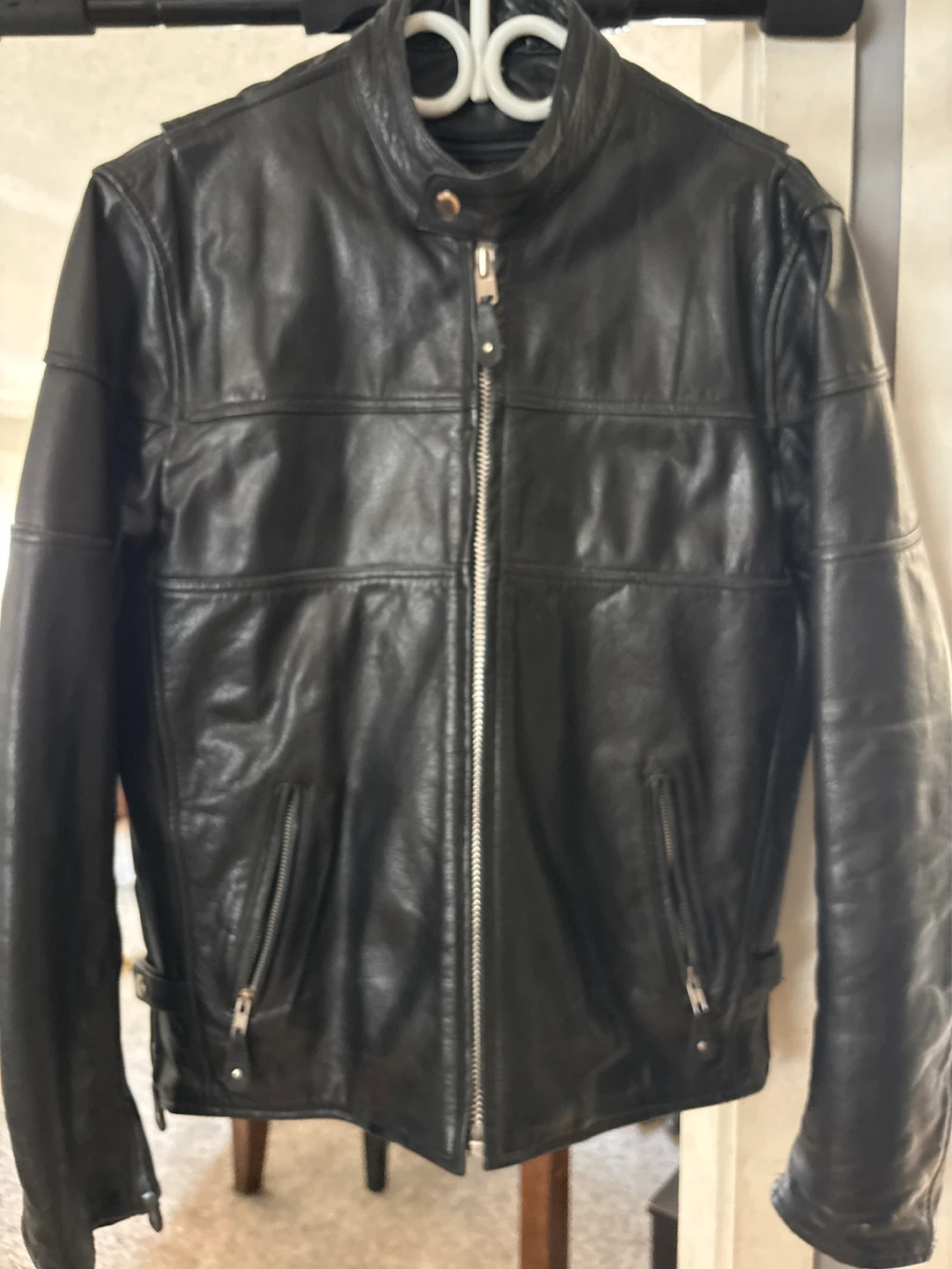 Leather Master Black Leather Jacket Size 42