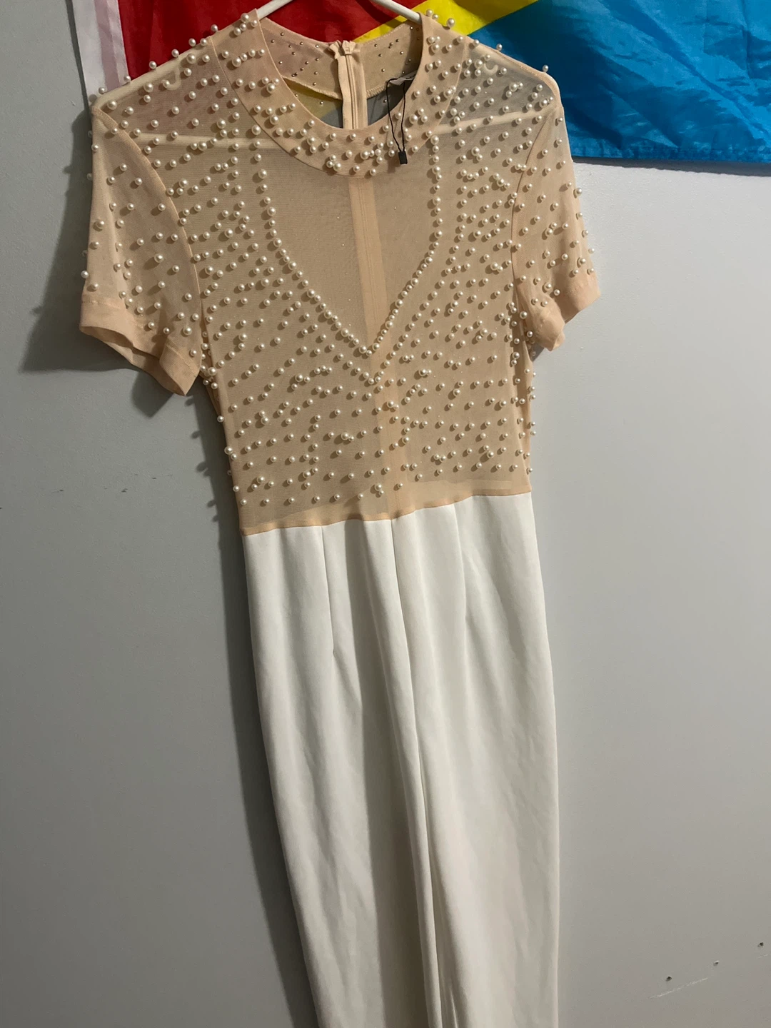 Sheer Pearl Embellished Jumpsuit - photo 2