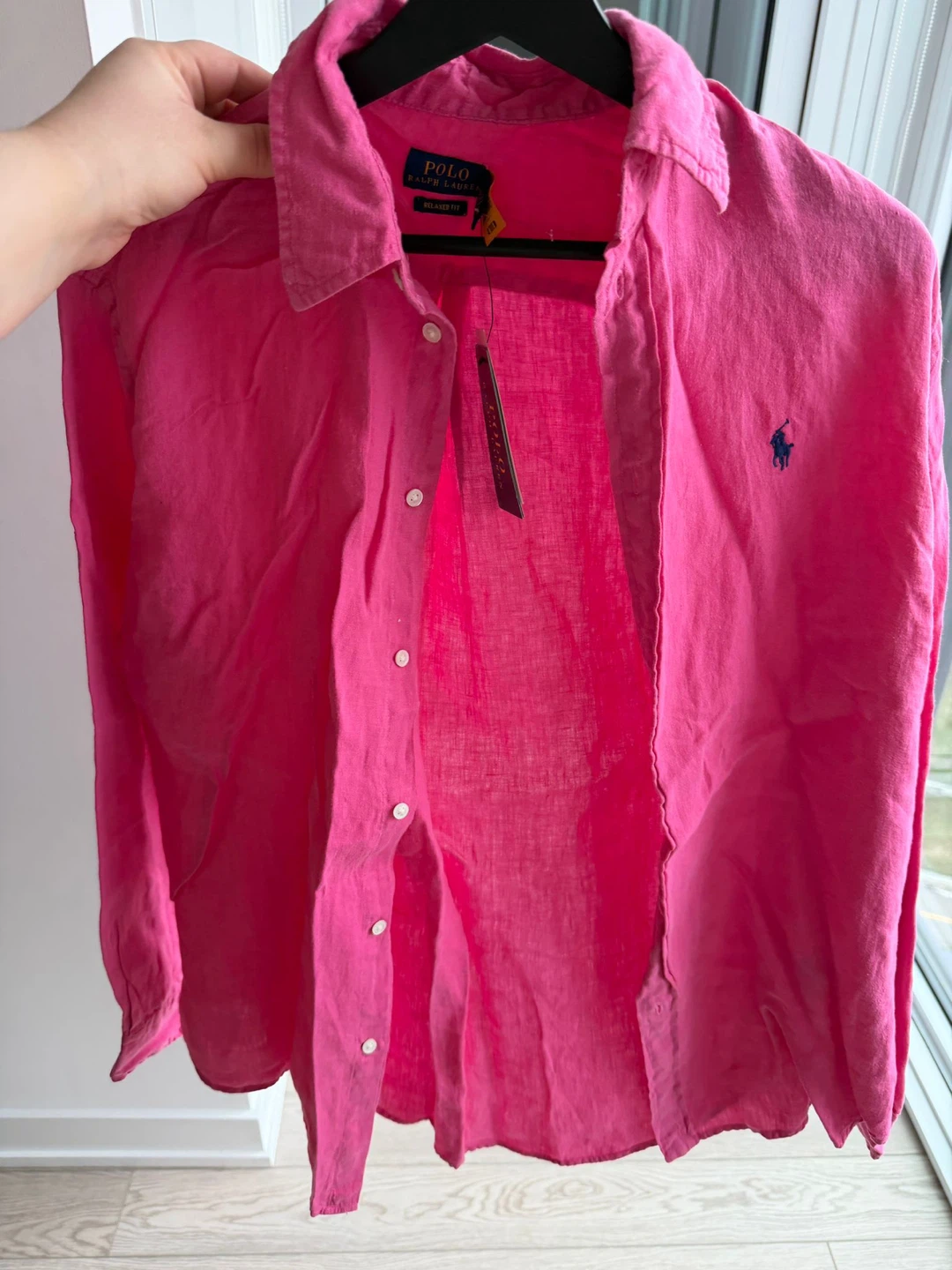Polo Ralph Lauren Pink Linen Logo  - Size L - photo 4