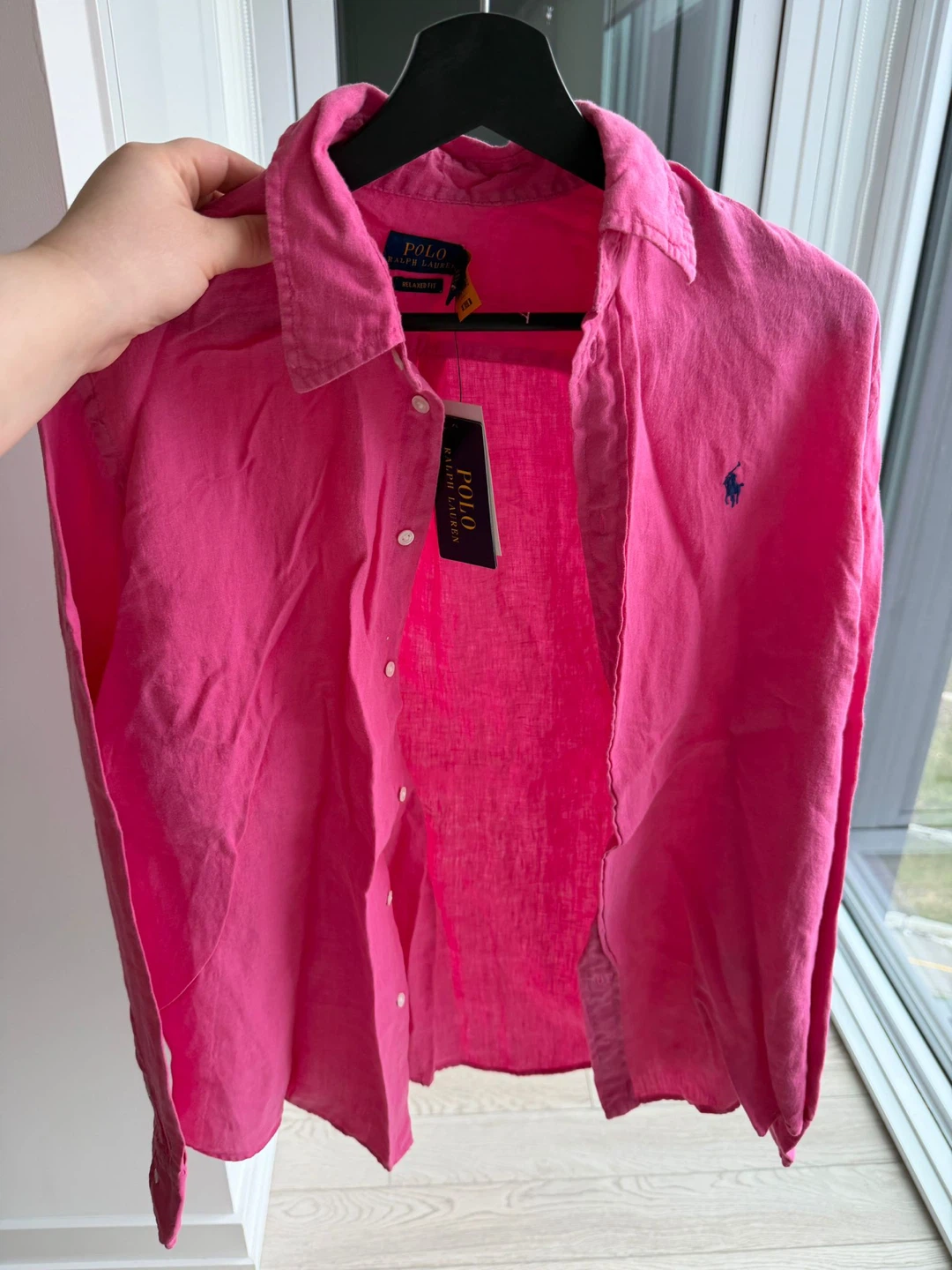 Polo Ralph Lauren Pink Linen Logo  - Size L - photo 5