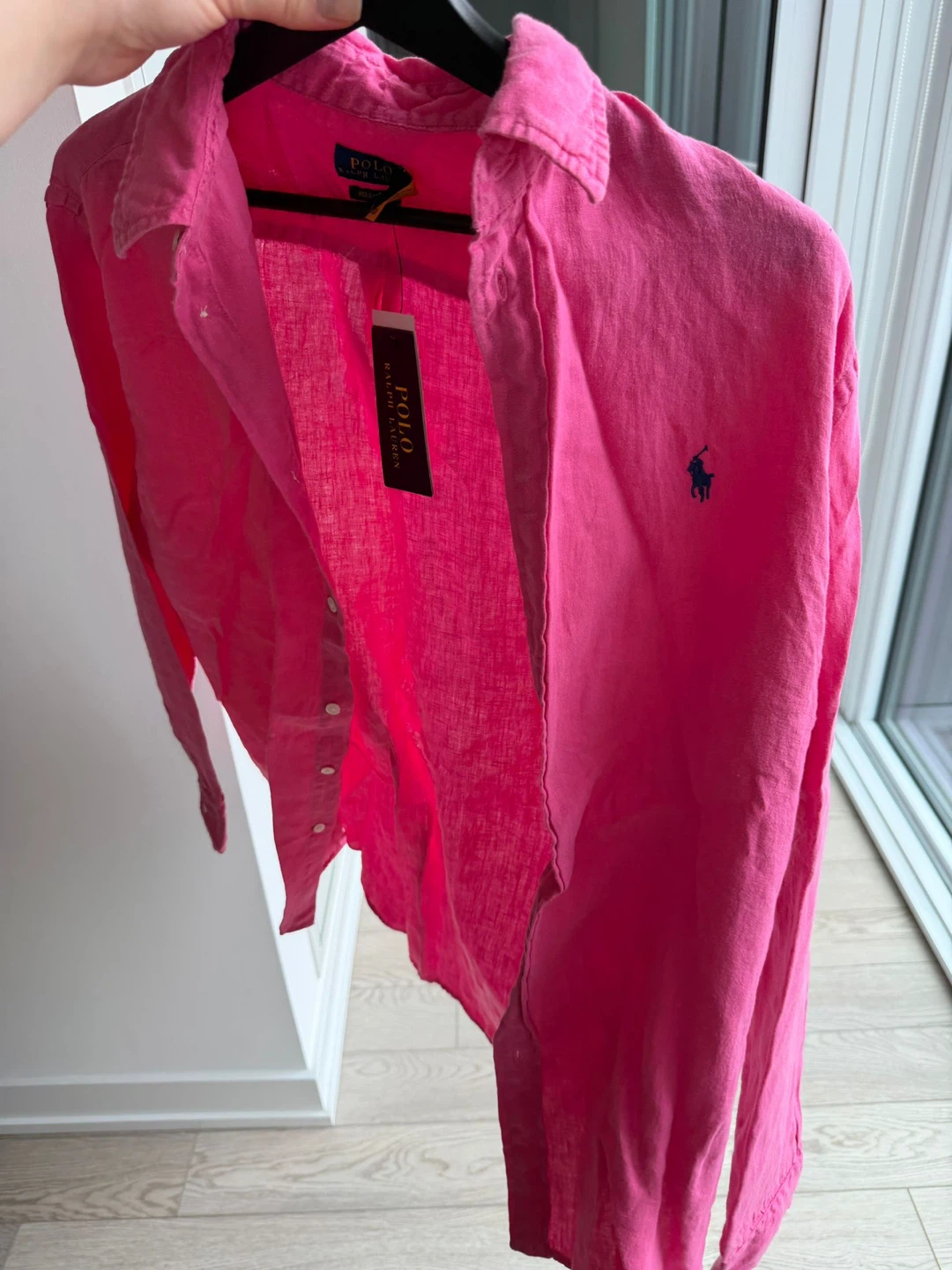Polo Ralph Lauren Pink Linen Logo  - Size L - photo 3