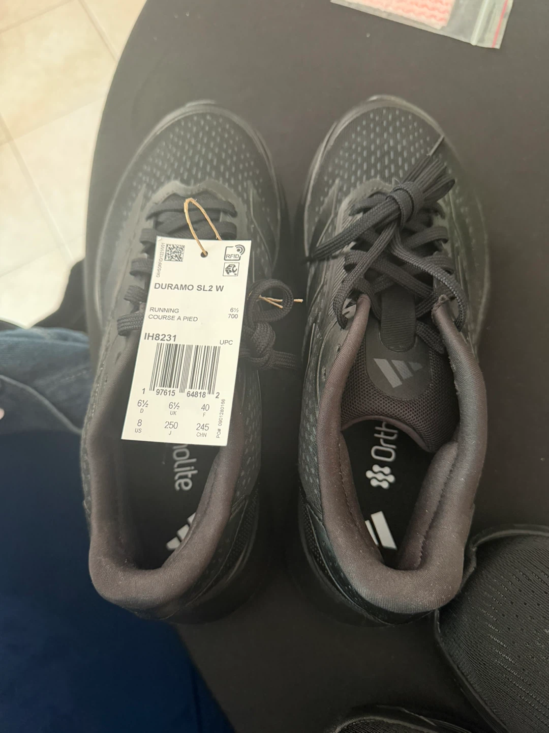 2 pairs BNWT all black Adidas Running Shoes