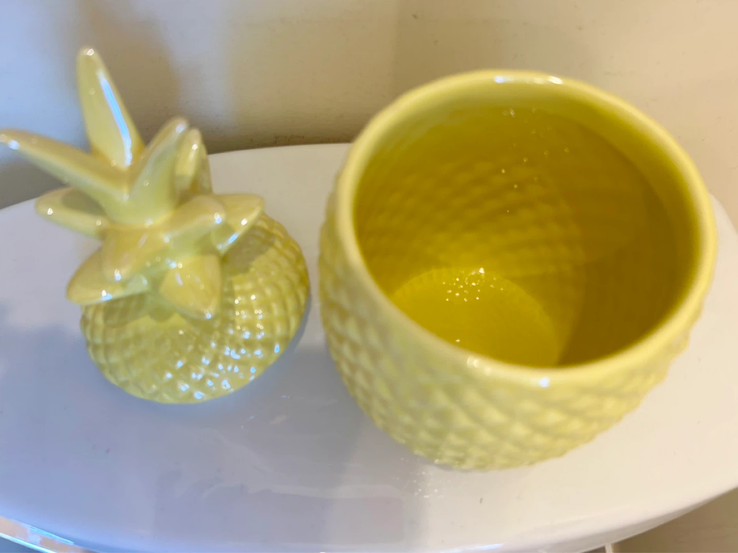 Yellow Pineapple Ceramic Jar with Lid - photo 4