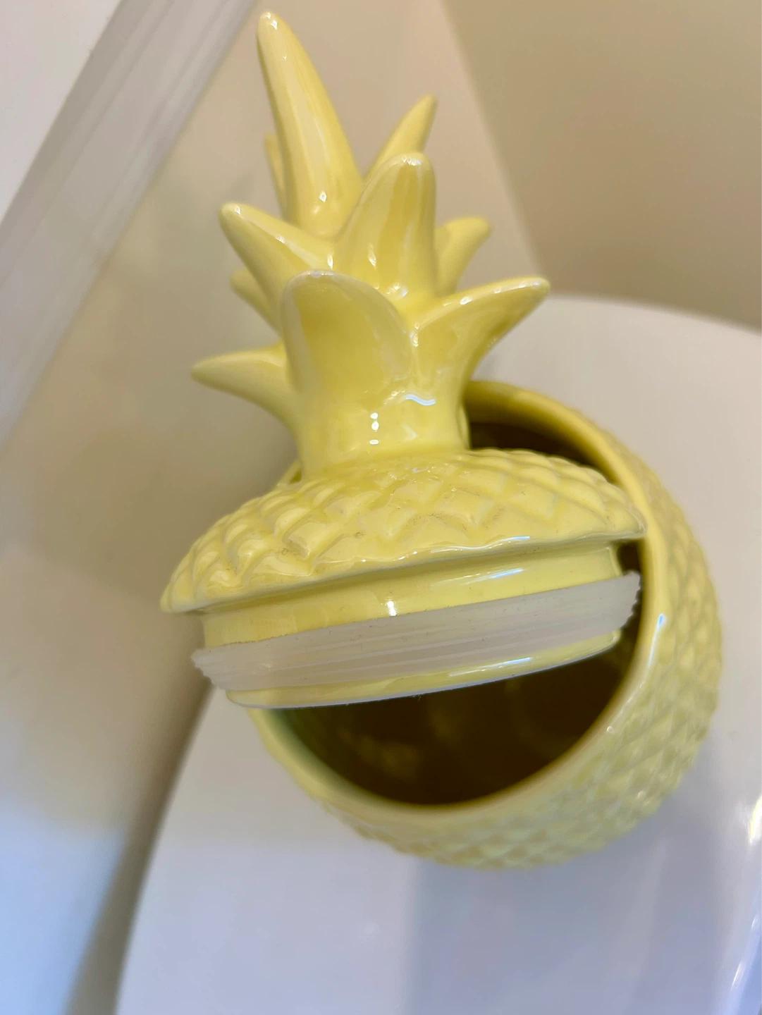 Yellow Pineapple Ceramic Jar with Lid - photo 5
