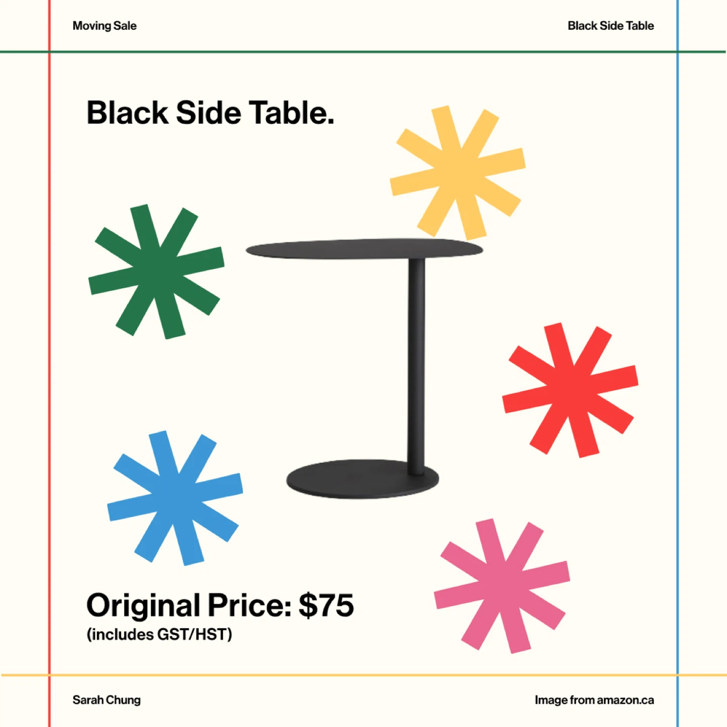 Black Side Table - Minimalist Design - photo 4