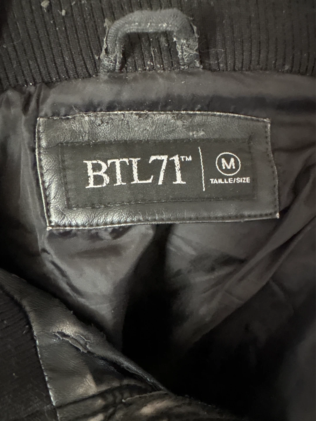 BTL71 Men's Black Faux Leather Hooded Jacket - Size M - photo 4
