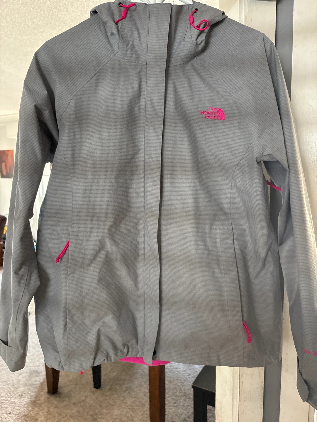 The North Face Women's Grey Hooded Jacket - Size L/G