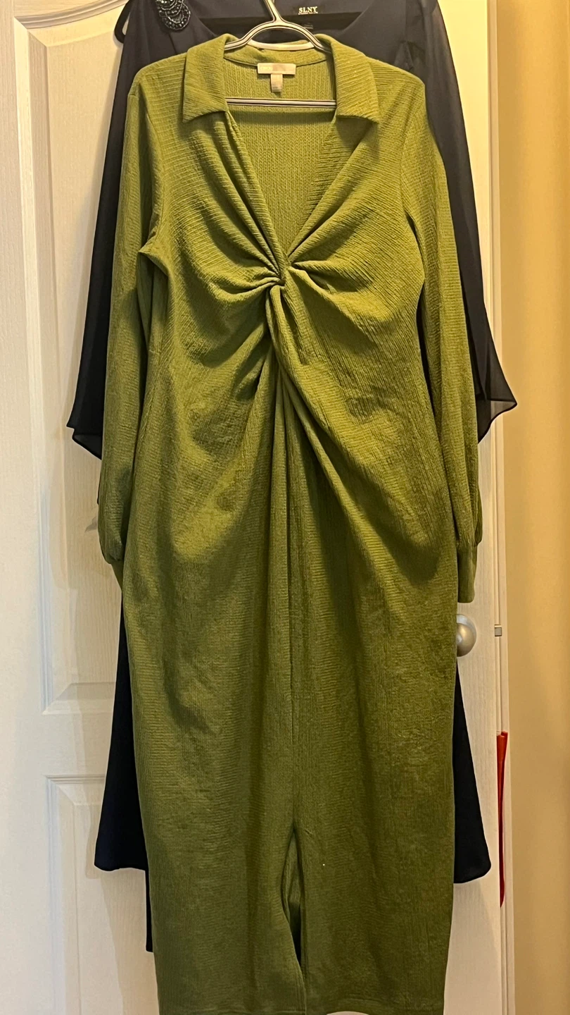 ASOS Green Twist Front Midi Dress