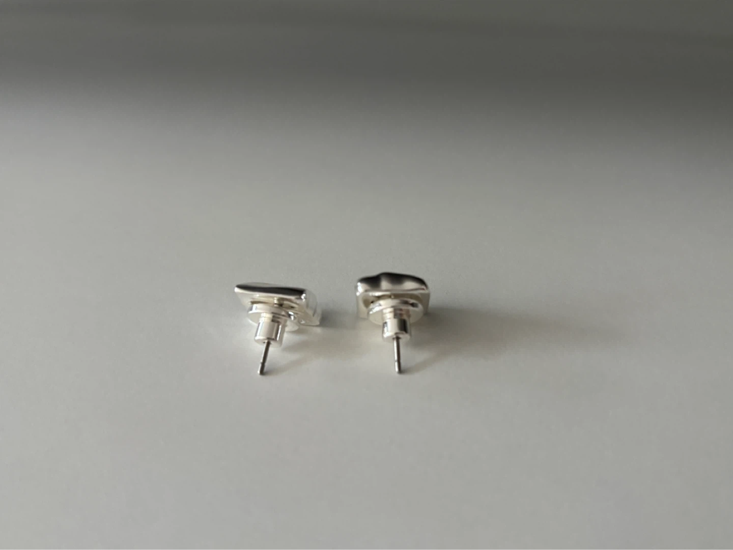Silver Tone Square Stud Earrings