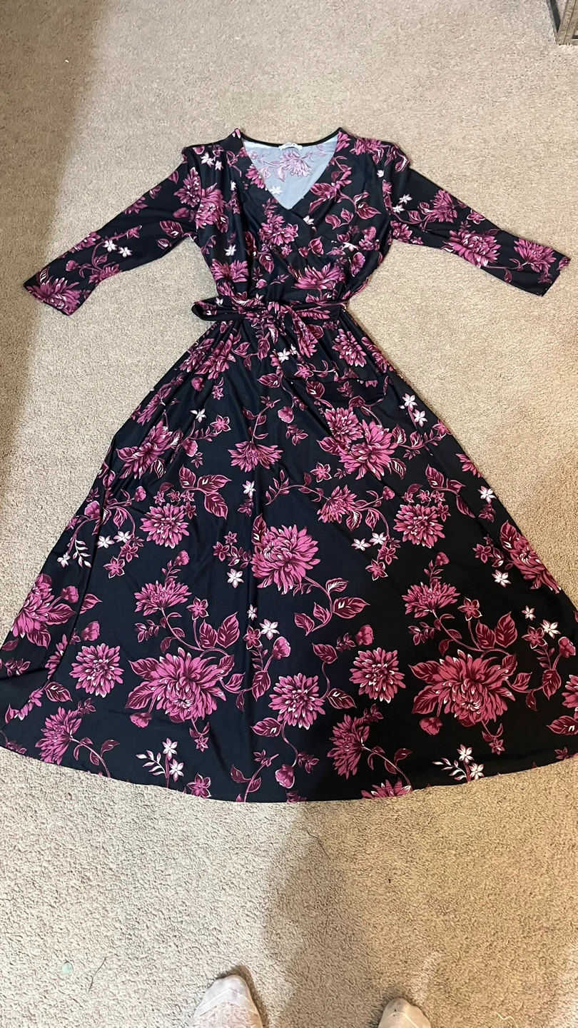 Suzy Shier Floral Wrap Maxi Dress - photo 3