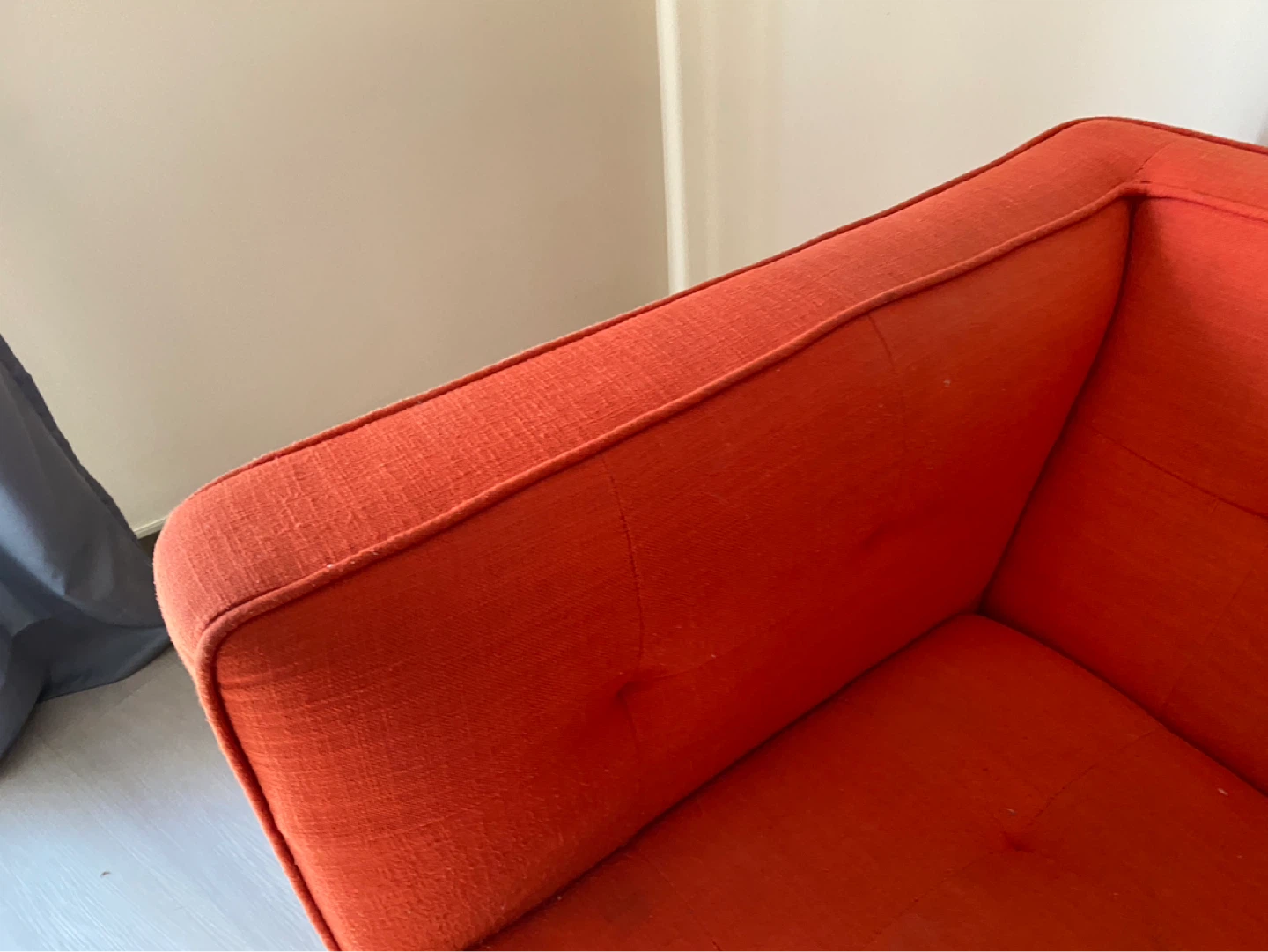 Orange Tufted Sofa - 82" Wide - photo 3