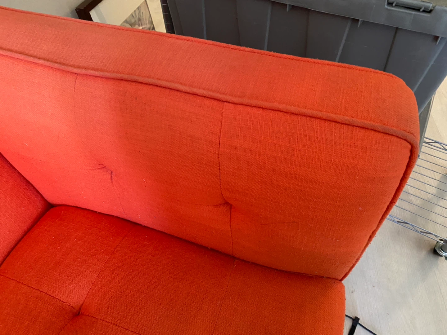 Orange Tufted Sofa - 82" Wide - photo 4