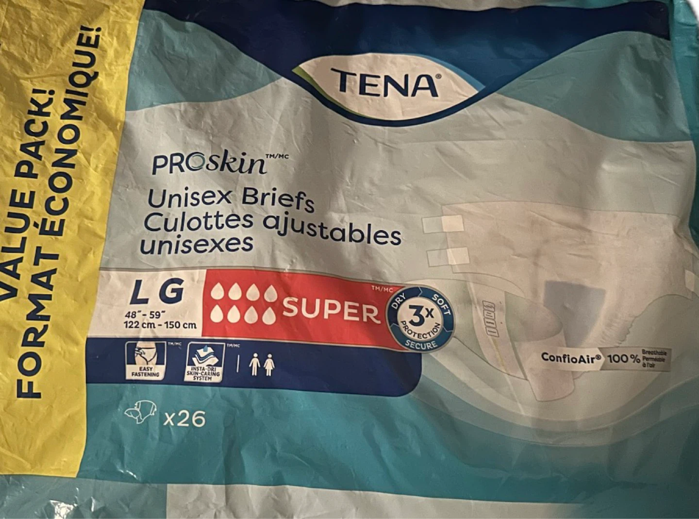 TENA ProSkin Unisex Briefs - Large - 26 Count - photo 2