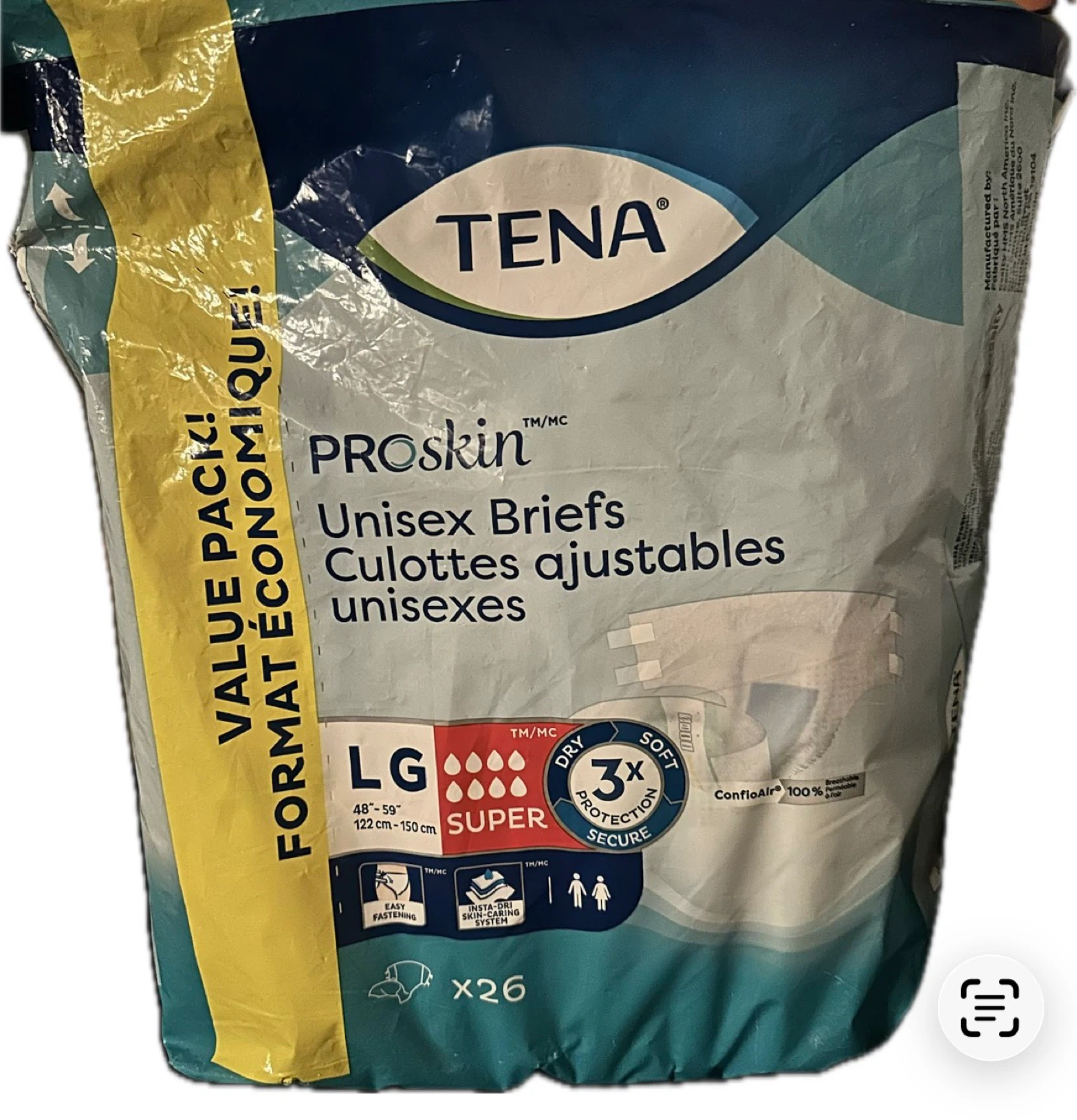 TENA ProSkin Unisex Briefs - Large - 26 Count