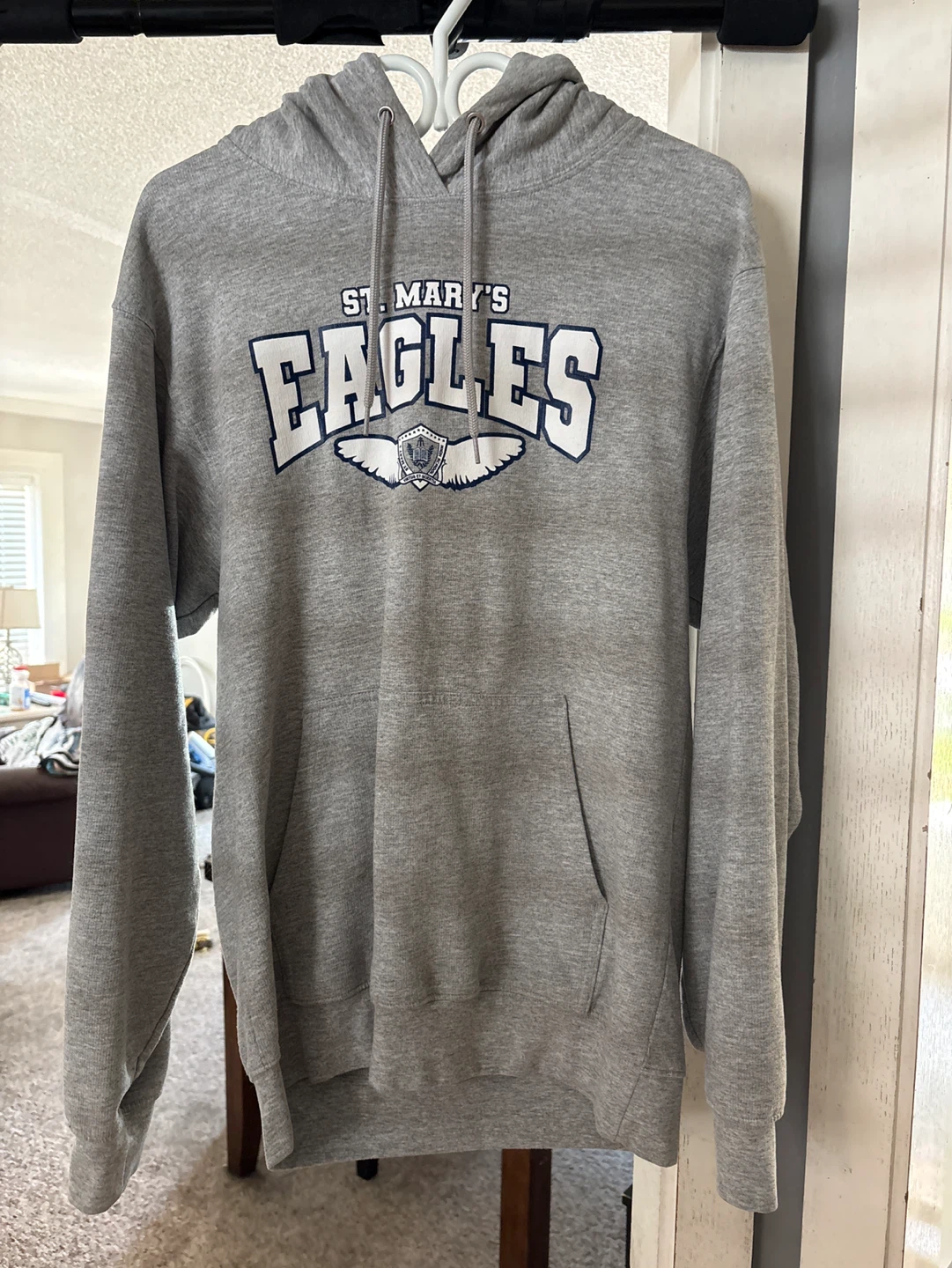 Grey St. Mary's Eagles Hoodie - Medium