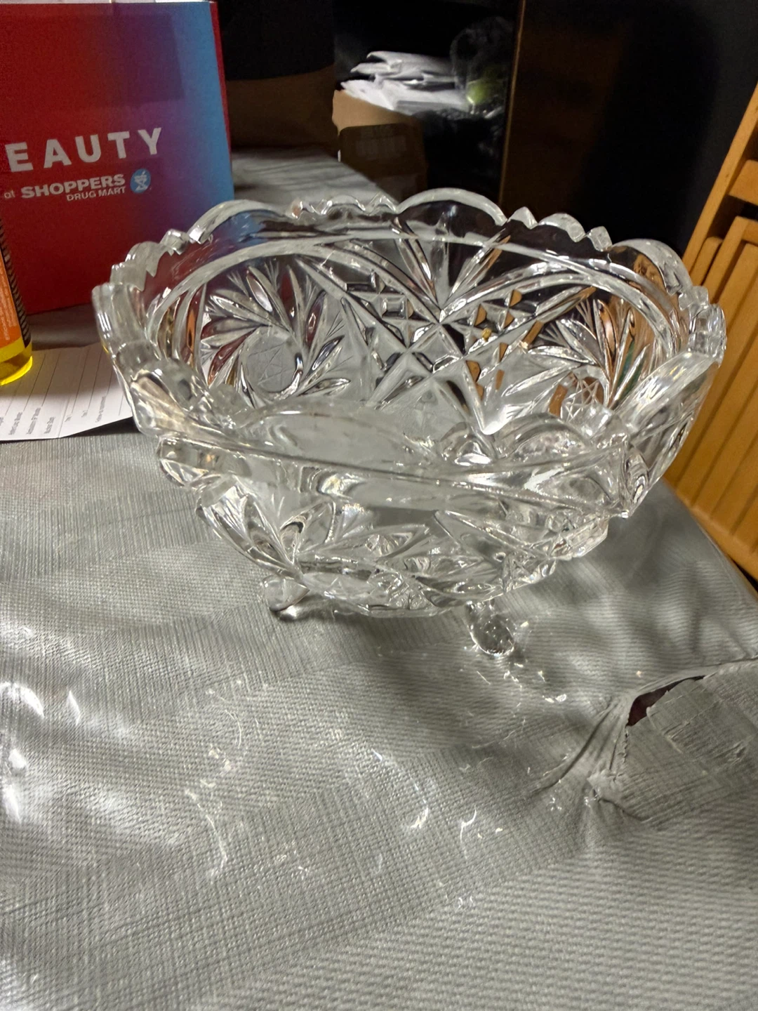 Crystal Glass Footed Bowl
