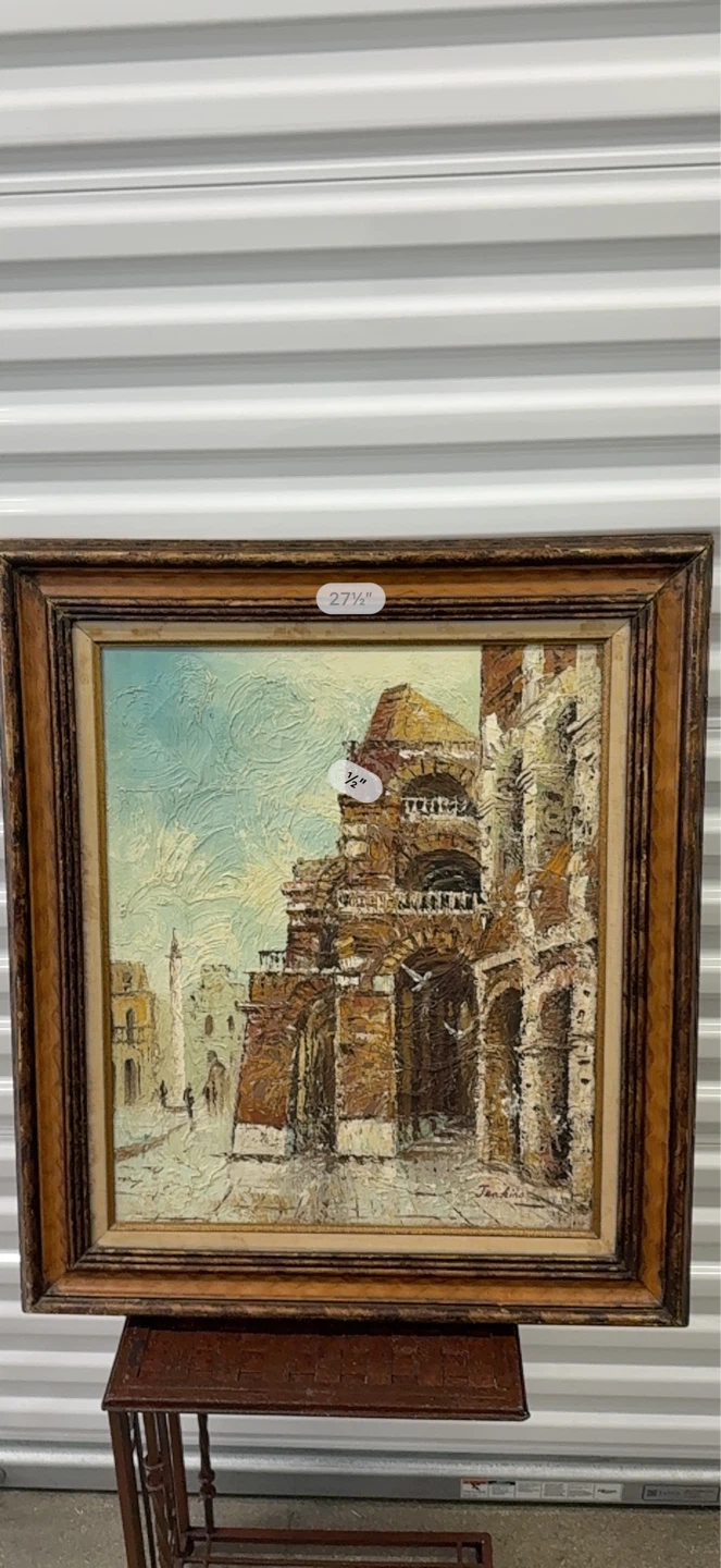 Vintage Original Oil Painting - Italian Architecture - photo 4