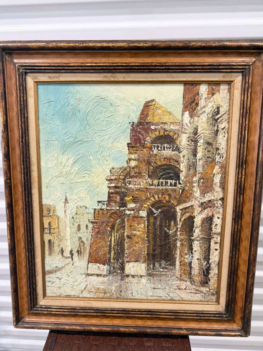 Vintage Original Oil Painting - Italian Architecture