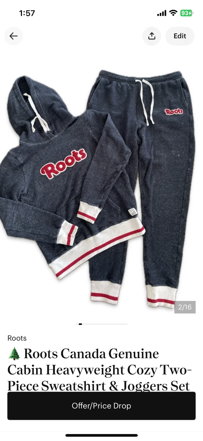 Roots Canada Heavyweight Cozy Two-Piece Sweatshirt & Joggers Set