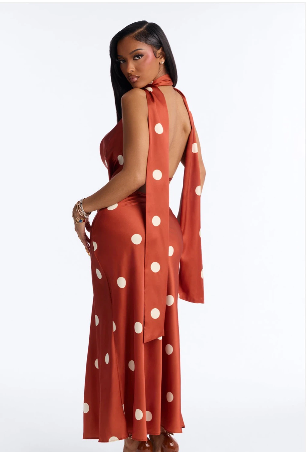 Polka Dot Halter Neck Maxi Dress - photo 2