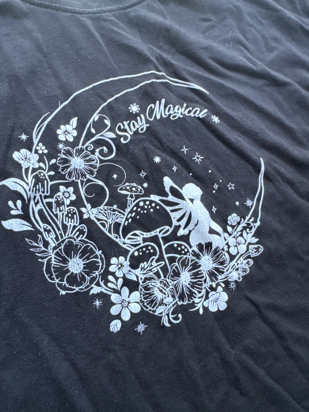 Black "Stay Magical" T-Shirt and Celestial Leggings Set Size L - photo 2