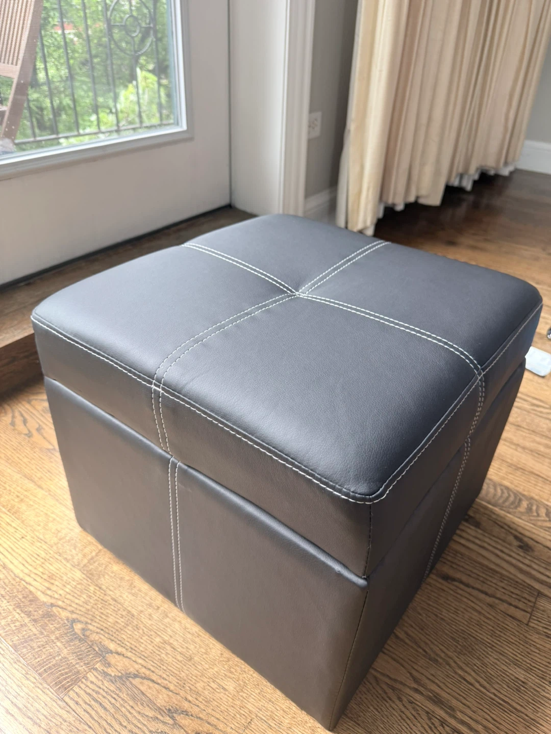 Black Storage Ottoman - photo 4