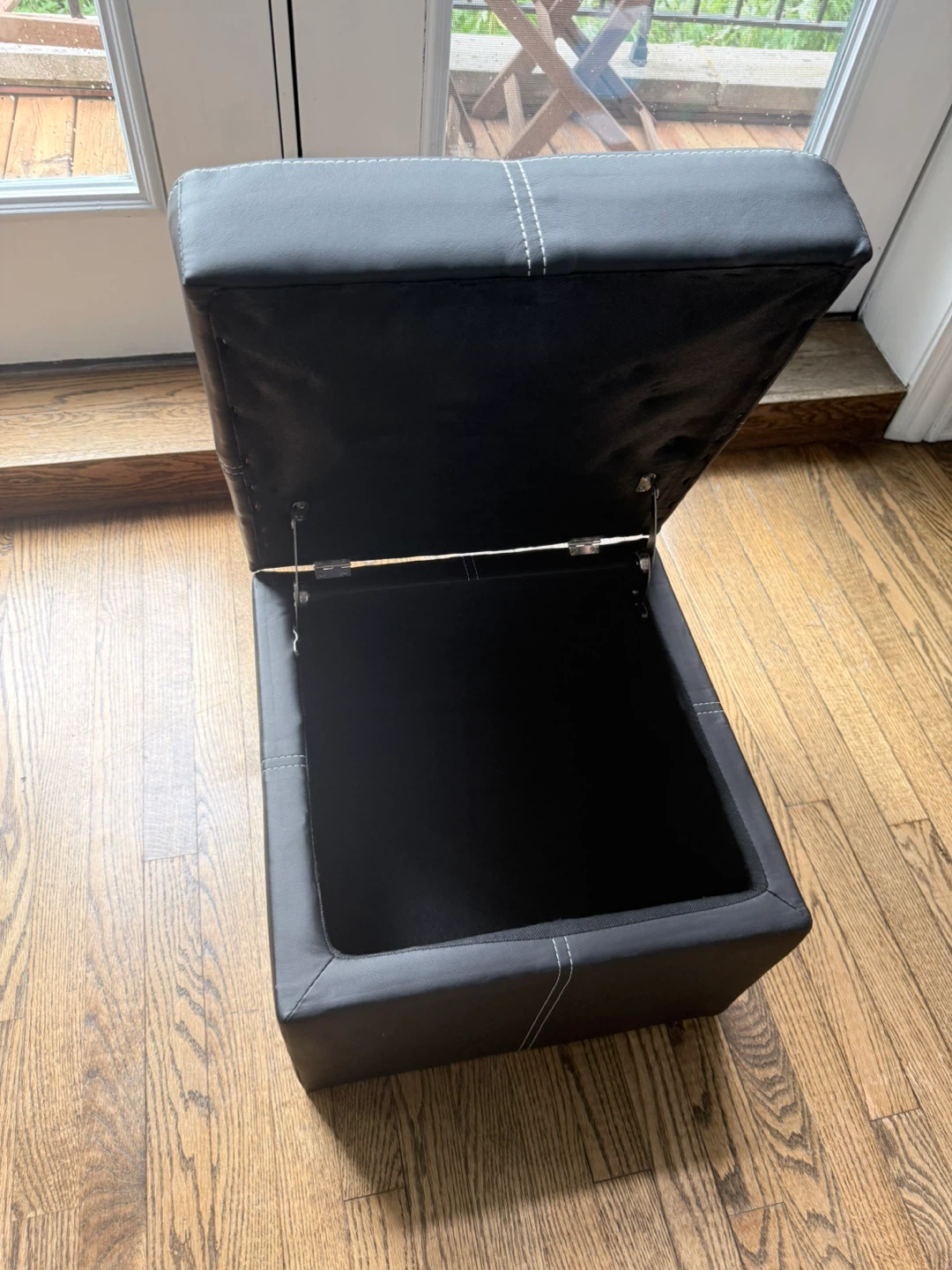 Black Storage Ottoman - photo 2