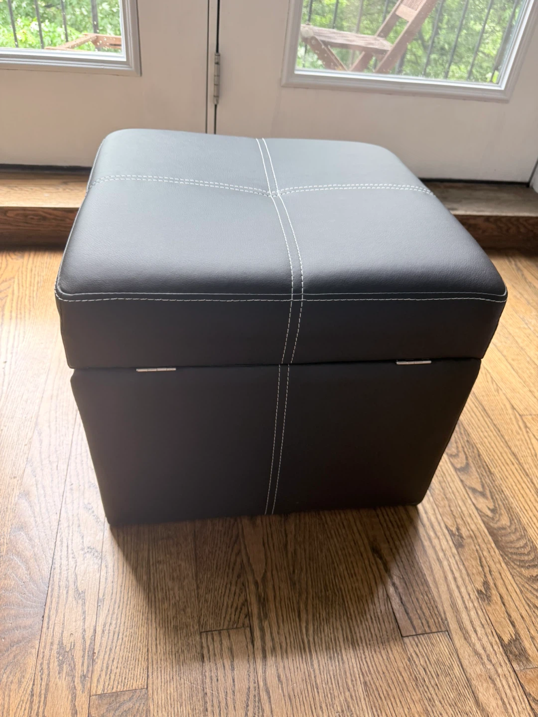 Black Storage Ottoman - photo 3