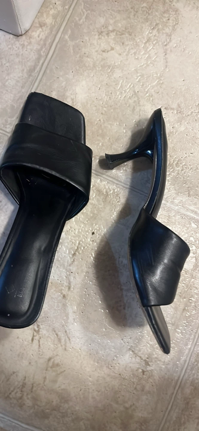 Black Heeled Mules - Size 7 - photo 2