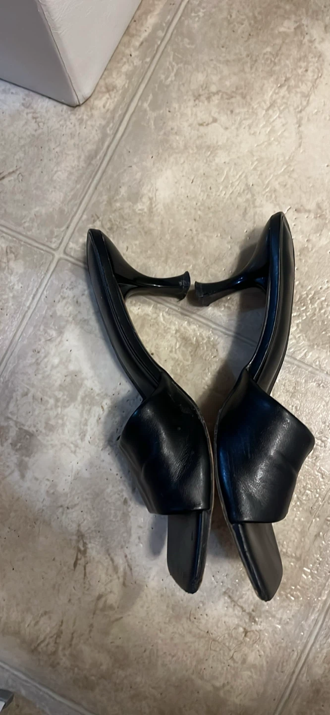 Black Heeled Mules - Size 7 - photo 3