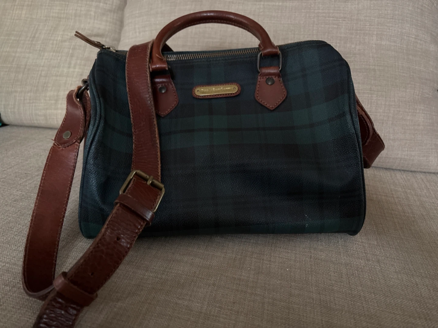Ralph Lauren Plaid Satchel Bag