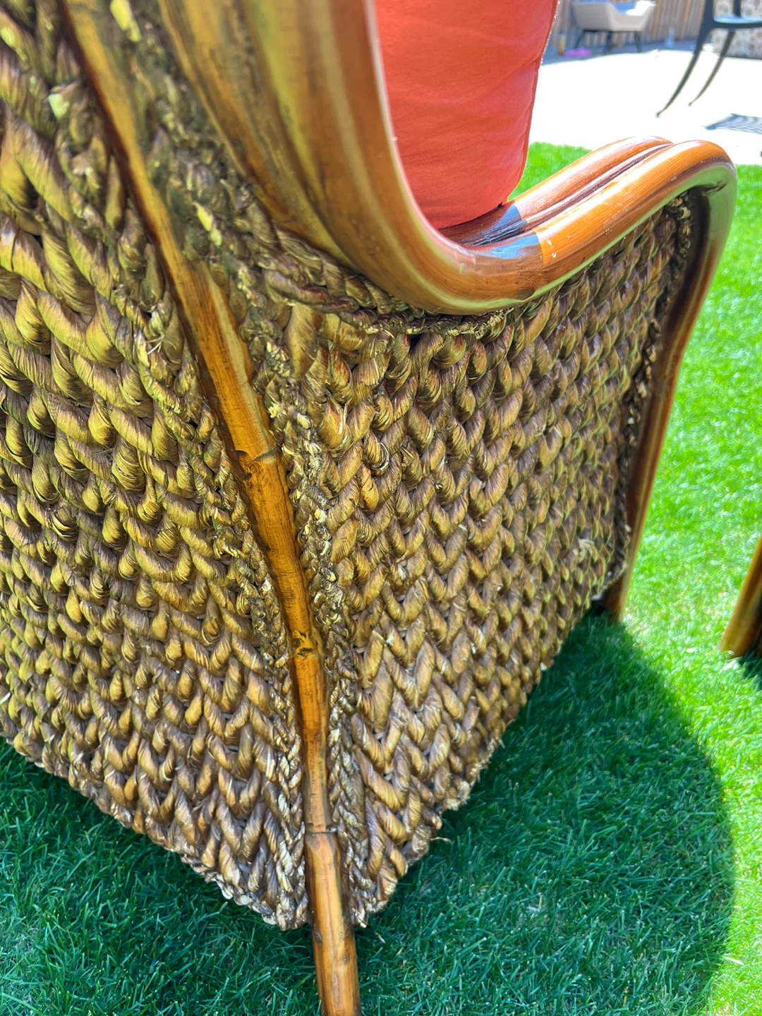 Vintage Pier 1 Wicker Accent Chairs with Cushions (Pair) - photo 5