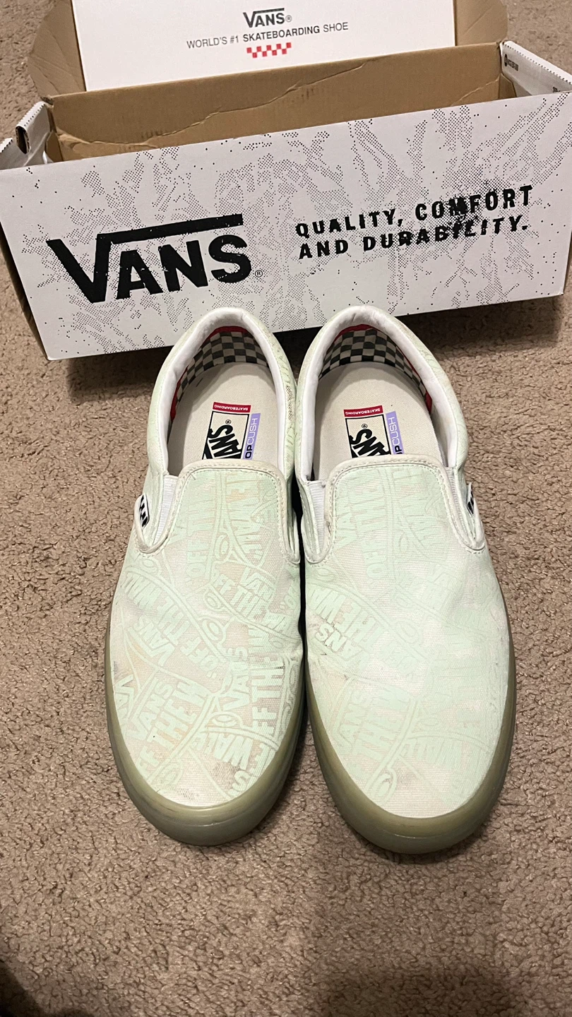 Vans Skate Slip-On Glow White Shoes Size 13