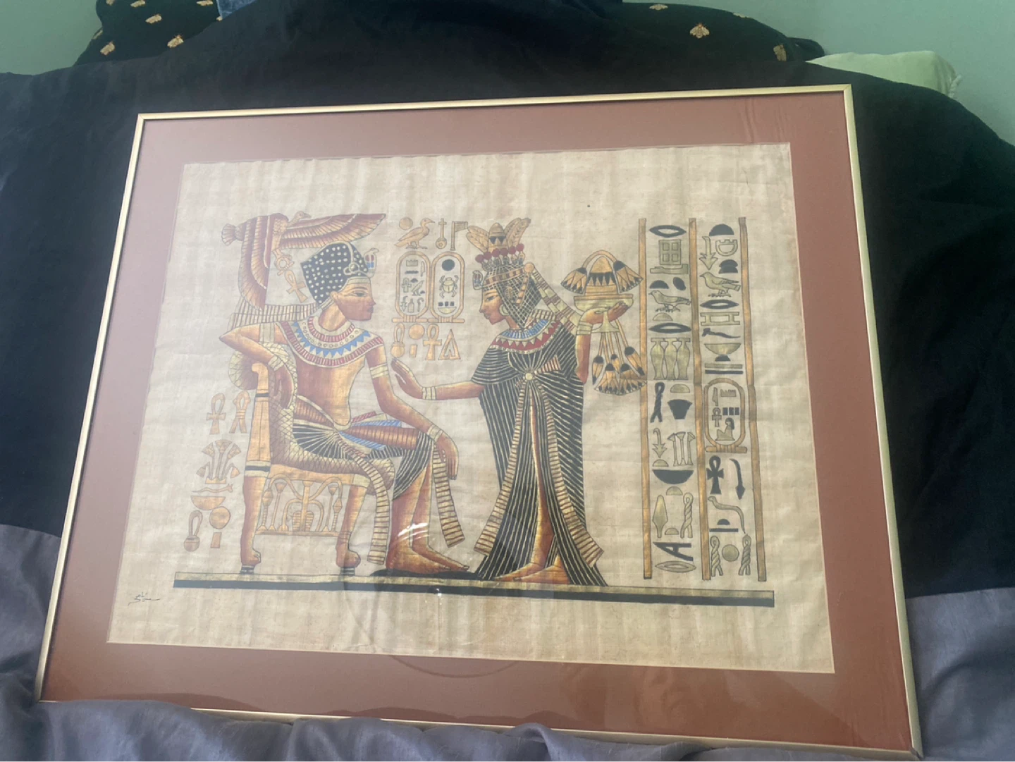 Framed Egyptian Papyrus Art
