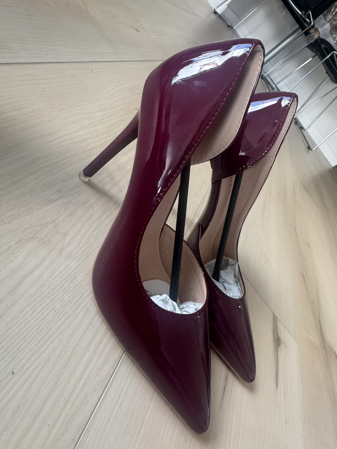 Women's Burgundy Patent Stiletto Heels - photo 3